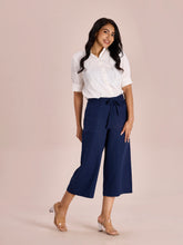 Load image into Gallery viewer, Go Colors Navy Linen Blend Culottes
