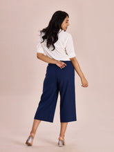 Load image into Gallery viewer, Go Colors Navy Linen Blend Culottes
