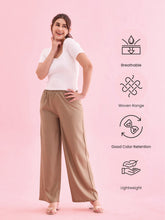 Load image into Gallery viewer, Go Colors Beige Woven Viscose Basic Palazzo

