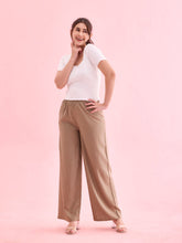 Load image into Gallery viewer, Go Colors Beige Woven Viscose Basic Palazzo
