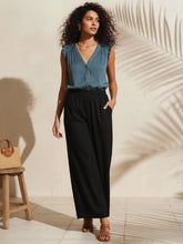Load image into Gallery viewer, Go Colors Black Woven Viscose Basic Palazzo
