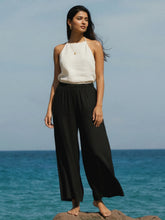 Load image into Gallery viewer, Go Colors Black Woven Viscose Basic Palazzo
