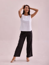 Load image into Gallery viewer, Go Colors Black Woven Viscose Printed Palazzo
