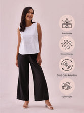 Load image into Gallery viewer, Go Colors Black Woven Viscose Printed Palazzo
