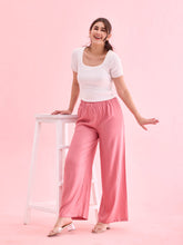 Load image into Gallery viewer, Go Colors Dusty Pink Woven Viscose Basic Palazzo
