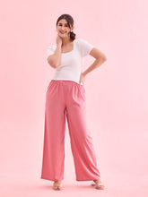 Load image into Gallery viewer, Go Colors Dusty Pink Woven Viscose Basic Palazzo
