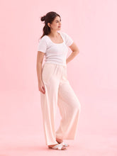 Load image into Gallery viewer, Go Colors Ecru Woven Viscose Basic Palazzo
