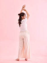 Load image into Gallery viewer, Go Colors Ecru Woven Viscose Basic Palazzo

