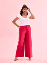 Load image into Gallery viewer, Go Colors Fuchsia Woven Viscose Basic Palazzo
