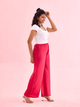 Load image into Gallery viewer, Go Colors Fuchsia Woven Viscose Basic Palazzo
