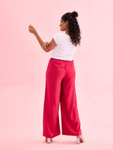 Load image into Gallery viewer, Go Colors Fuchsia Woven Viscose Basic Palazzo
