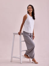 Load image into Gallery viewer, Go Colors Grey Woven Viscose Printed Palazzo
