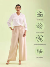 Load image into Gallery viewer, Go Colors Light Beige Woven Viscose Basic Palazzo
