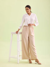 Load image into Gallery viewer, Go Colors Light Beige Woven Viscose Basic Palazzo
