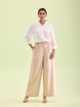 Load image into Gallery viewer, Go Colors Light Beige Woven Viscose Basic Palazzo
