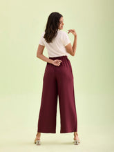 Load image into Gallery viewer, Go Colors Maroon Woven Viscose Basic Palazzo
