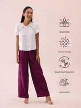Load image into Gallery viewer, Go Colors Medium Violet Woven Viscose Basic Palazzo
