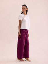 Load image into Gallery viewer, Go Colors Medium Violet Woven Viscose Basic Palazzo
