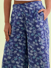 Load image into Gallery viewer, Go Colors Navy Woven Viscose Printed Palazzo

