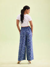 Load image into Gallery viewer, Go Colors Navy Woven Viscose Printed Palazzo

