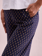 Load image into Gallery viewer, Go Colors Navy Woven Viscose Printed Palazzo
