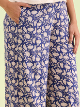 Load image into Gallery viewer, Go Colors Navy Woven Viscose Printed Palazzo
