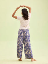 Load image into Gallery viewer, Go Colors Navy Woven Viscose Printed Palazzo
