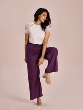 Load image into Gallery viewer, Go Colors Purple Woven Viscose Basic Palazzo
