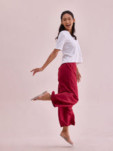 Load image into Gallery viewer, Go Colors Red Woven Viscose Printed Palazzo
