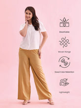 Load image into Gallery viewer, Go Colors Wheat Woven Viscose Basic Palazzo
