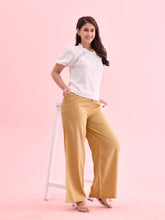 Load image into Gallery viewer, Go Colors Wheat Woven Viscose Basic Palazzo
