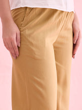 Load image into Gallery viewer, Go Colors Wheat Woven Viscose Basic Palazzo
