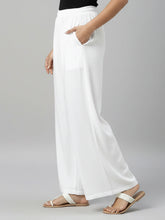 Load image into Gallery viewer, Go Colors White Woven Viscose Basic Palazzo
