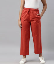Load image into Gallery viewer, Go Colors Rust Cotton Wide Leg Pants
