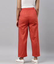Load image into Gallery viewer, Go Colors Rust Cotton Wide Leg Pants
