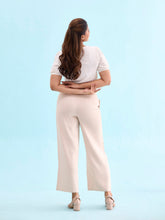 Load image into Gallery viewer, Go Colors Beige Crepe Wide Trouser
