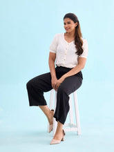 Load image into Gallery viewer, Go Colors Black Crepe Wide Trouser
