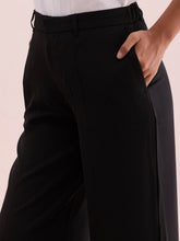 Load image into Gallery viewer, Go Colors Black Crepe Wide Trouser
