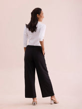 Load image into Gallery viewer, Go Colors Black Crepe Wide Trouser
