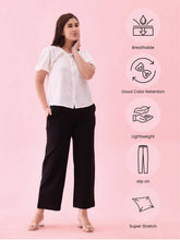 Load image into Gallery viewer, Go Colors Black Roma Ponte Wide Pants
