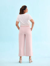 Load image into Gallery viewer, Go Colors Baby Pink Crepe Wide Trouser
