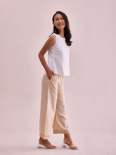 Load image into Gallery viewer, Go Colors Light Beige Linen Lace Palazzo
