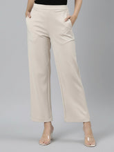 Load image into Gallery viewer, Go Colors Light Beige Roma Ponte Wide Pants
