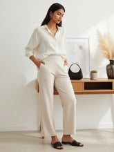 Load image into Gallery viewer, Go Colors Light Beige Roma Ponte Wide Pants
