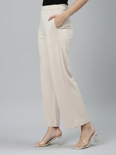 Load image into Gallery viewer, Go Colors Light Beige Roma Ponte Wide Pants
