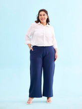 Load image into Gallery viewer, Go Colors Navy Roma Ponte Wide Pants
