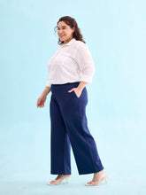 Load image into Gallery viewer, Go Colors Navy Roma Ponte Wide Pants
