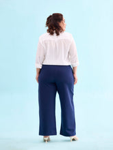 Load image into Gallery viewer, Go Colors Navy Roma Ponte Wide Pants
