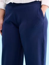 Load image into Gallery viewer, Go Colors Navy Roma Ponte Wide Pants
