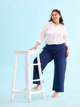 Load image into Gallery viewer, Go Colors Navy Roma Ponte Wide Pants
